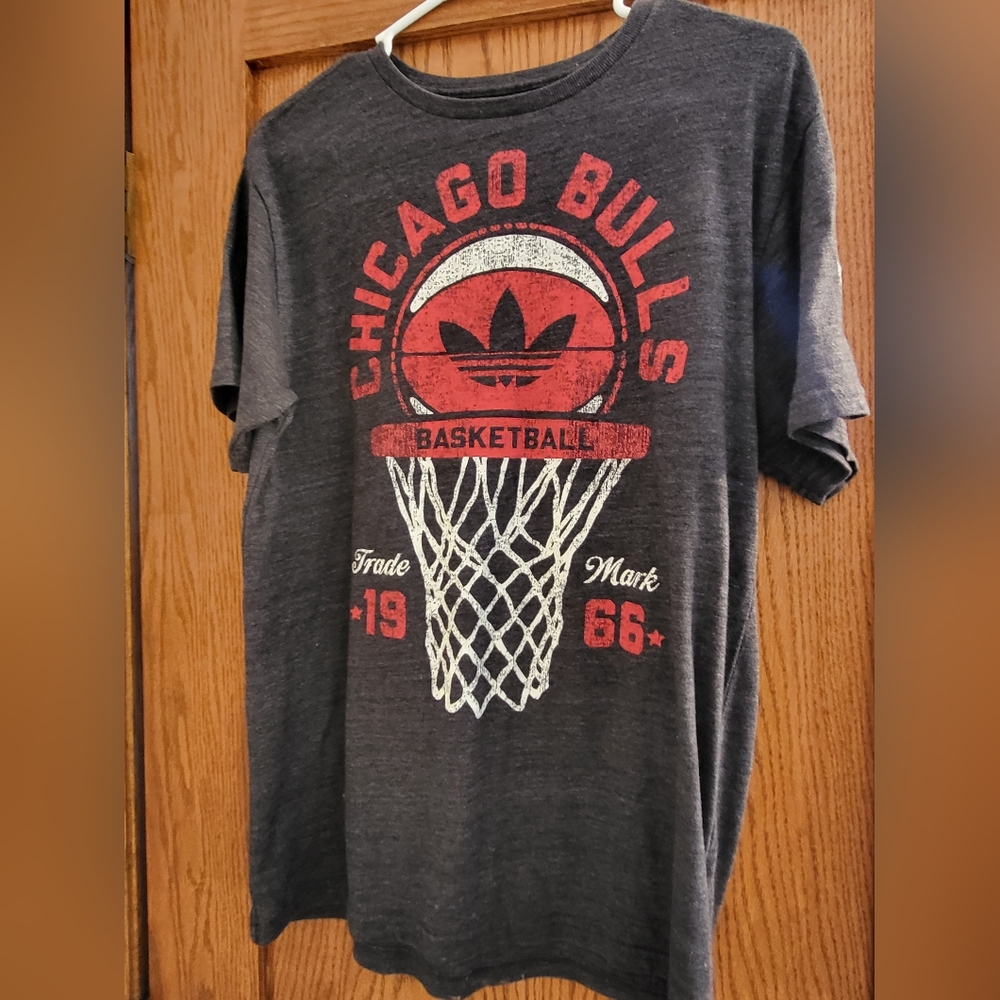 Adidas Chicago Bulls Graphic T-Shirt - Gray